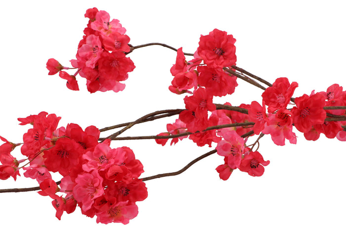 Silk cherry blossom red 126 cm - Zijden bloem - Kunst bloem -duurzaam