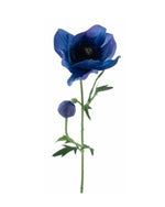 Losse zijden bloem Anemoon donkerblauw 63 cm