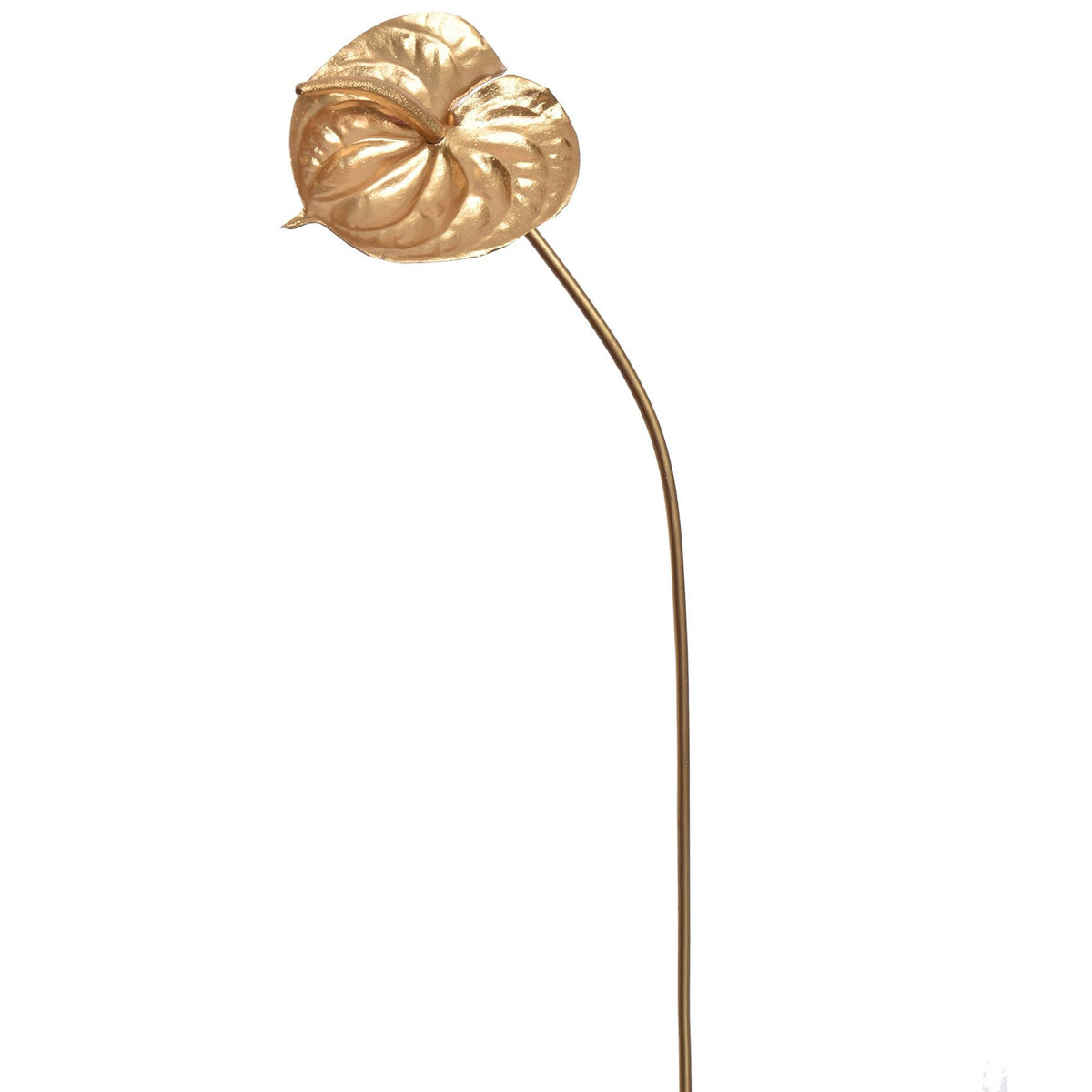 Losse zijden bloem Anthurium goud 60 cm