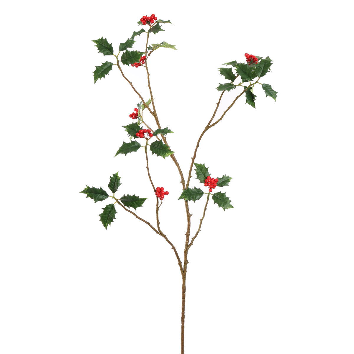 Losse zijden bloem Hulstblad groen 108 cm