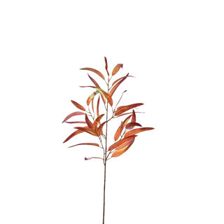 EUCALYPTUS SPRAY SHINY 95CM Oranje - Zijden bloem - Kunst bloem -duurzaam