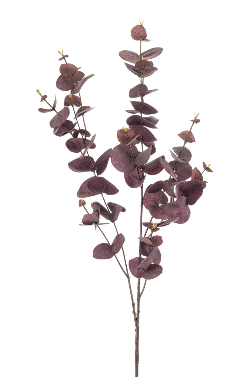Losse zijden bloem Eucalyptus bordeaux 97 cm