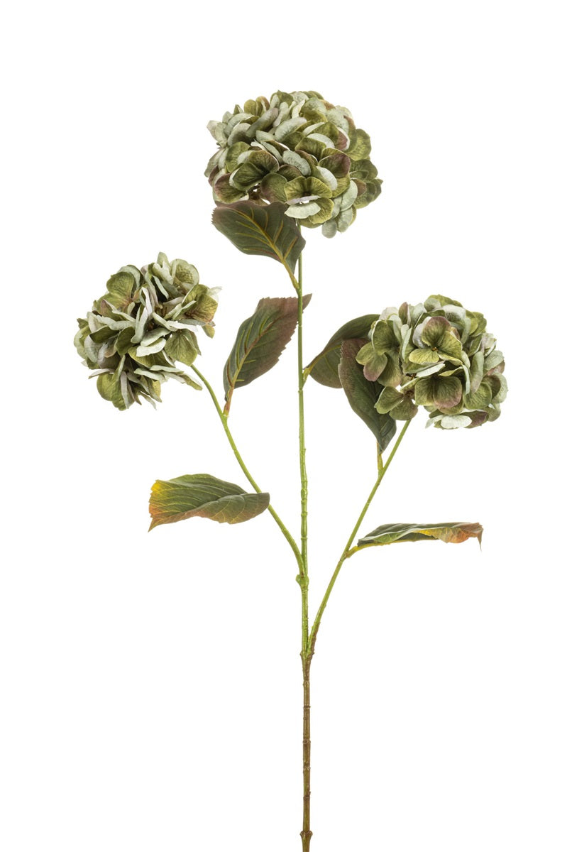 Losse zijden bloem Hortensia groen 77 cm