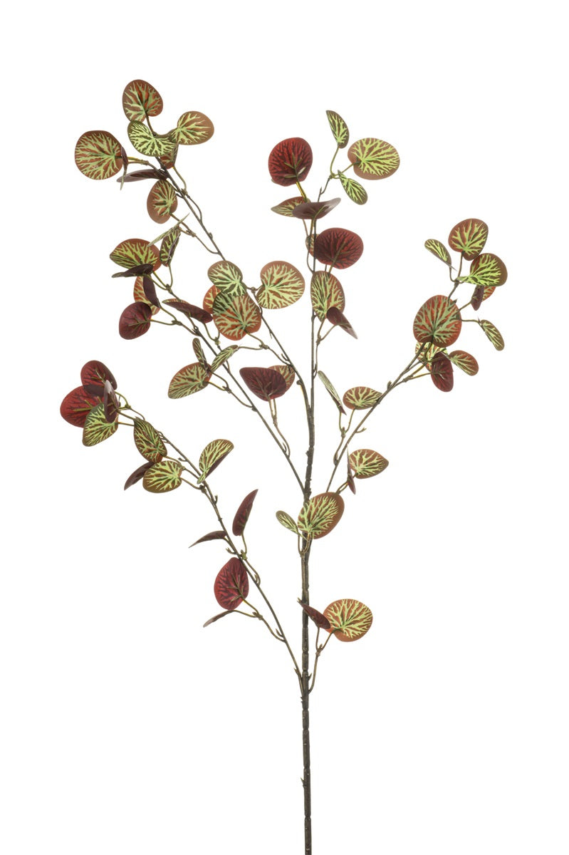 Losse zijden bloem Steenbreek bordeaux/groen 85 cm