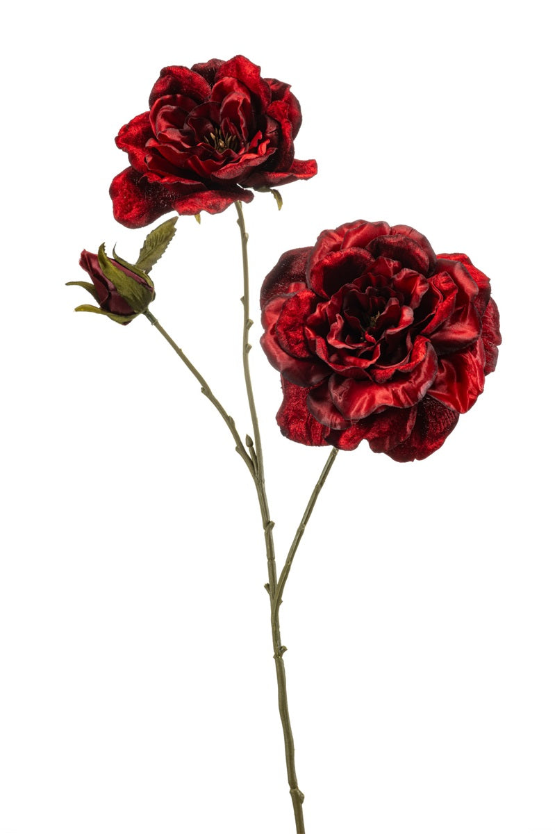 Losse zijden bloem Roos rood 70 cm