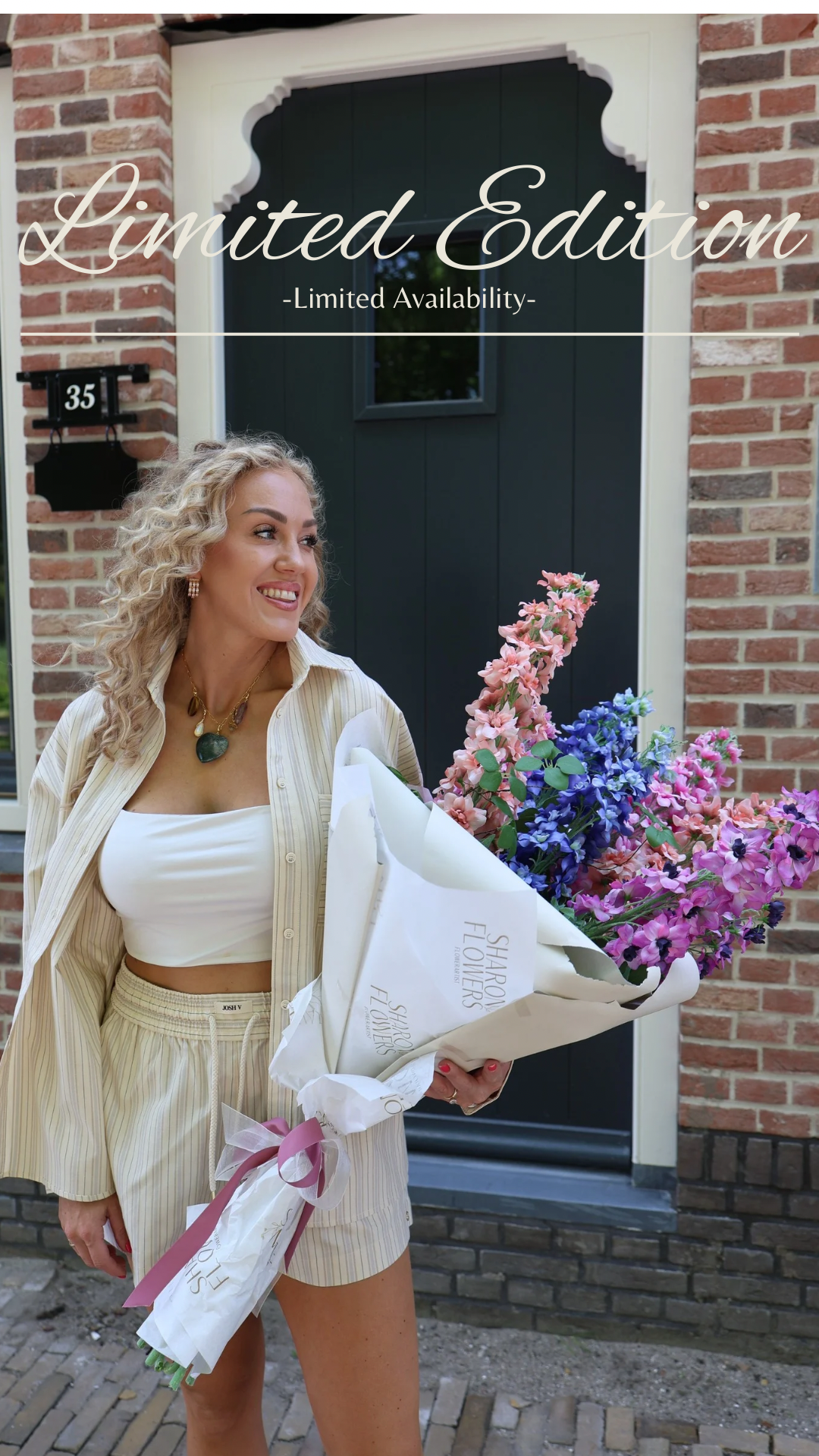 Zijdenboeket Roux - Kunstbloemen boeket - zijden bloemen