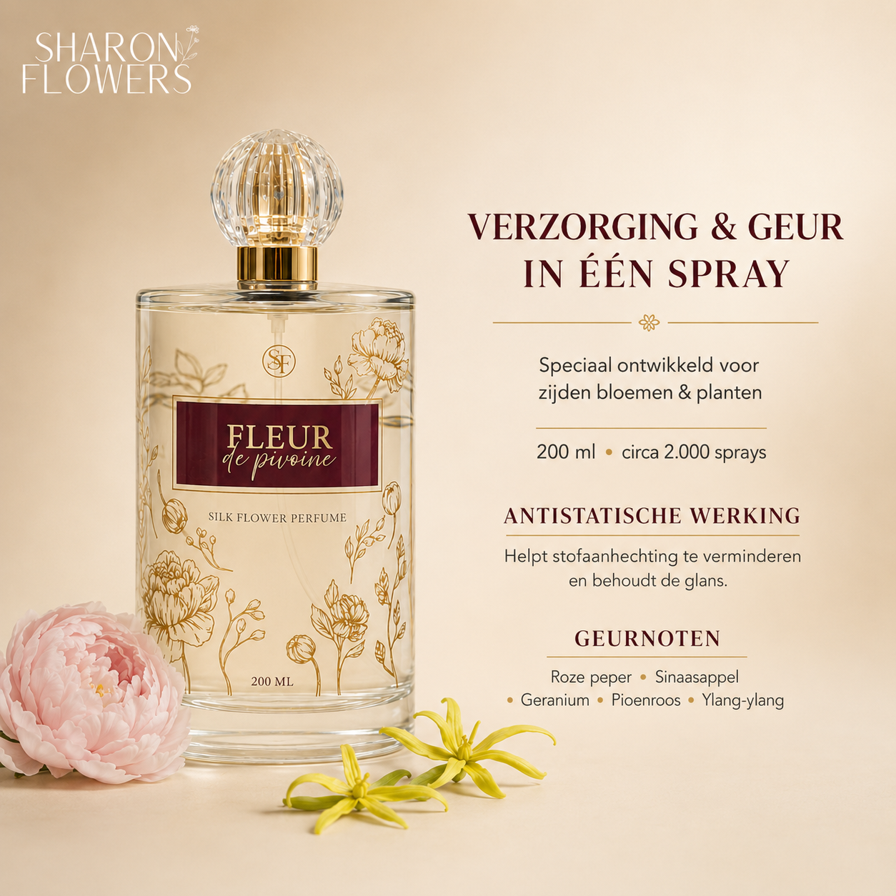 Zijdenbloemenparfum Fleur de Pivoine – 200 ml