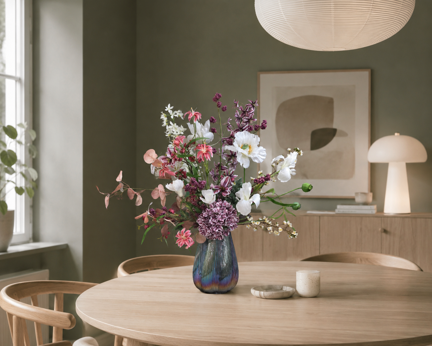 Zijden Boeket Sweet Blossom inclusief Vaas