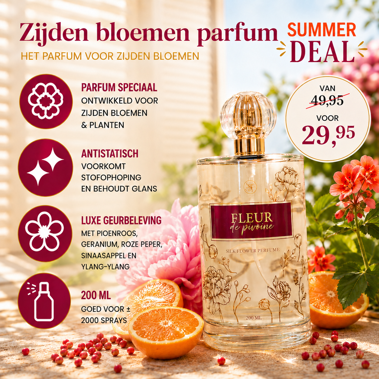 Zijdenbloemen Parfum - Fleur de Pivoine