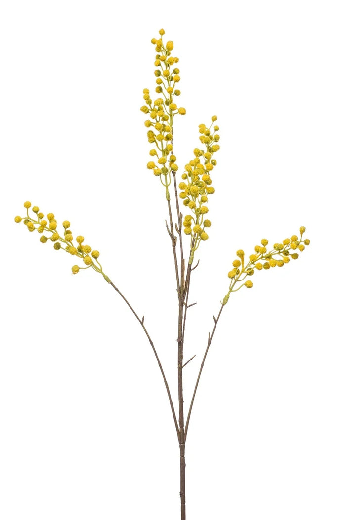 Mimosa spray x6 yellow 97cm - Zijden bloem - Kunst bloem -duurzaam