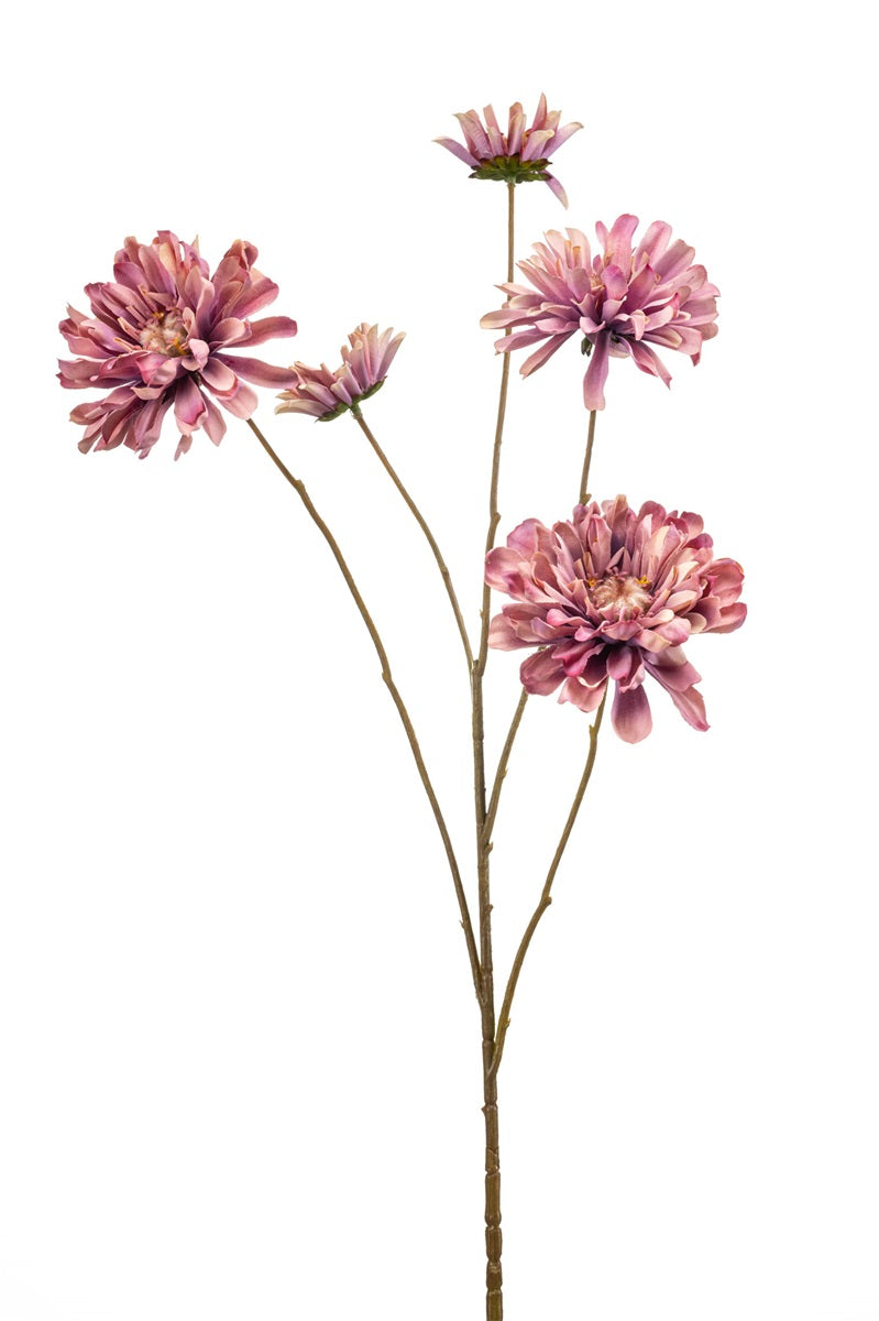 Losse zijden bloem Zinnia roze 90 cm