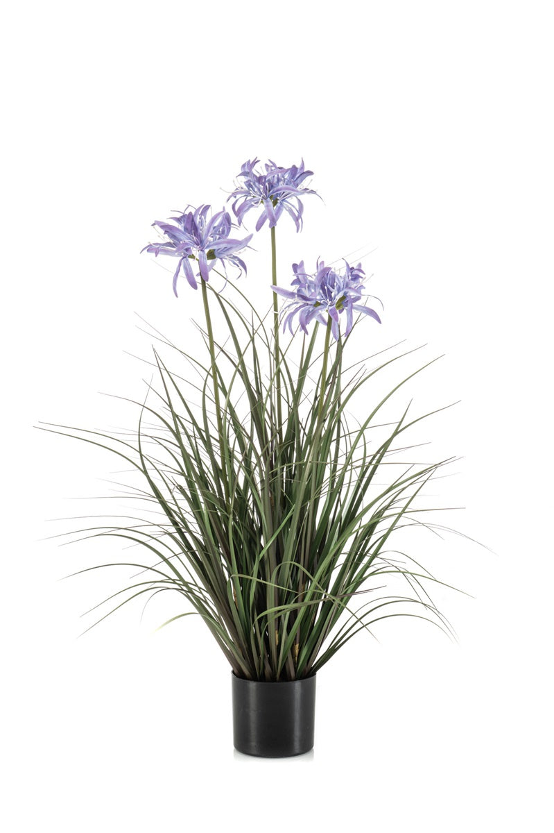 Agapanthus zijden buitenplant paars in pot 70cm