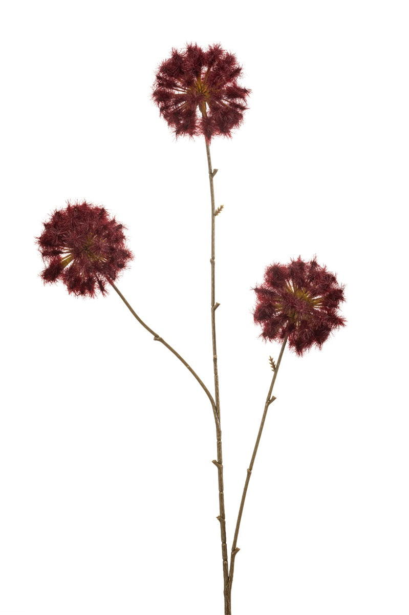 Losse zijden bloem Paardenbloem bordeaux 80 cm