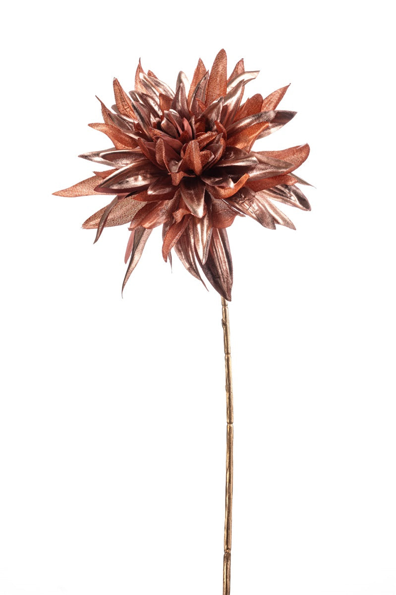 Losse zijden bloem Dahlia bruin/brons 63 cm