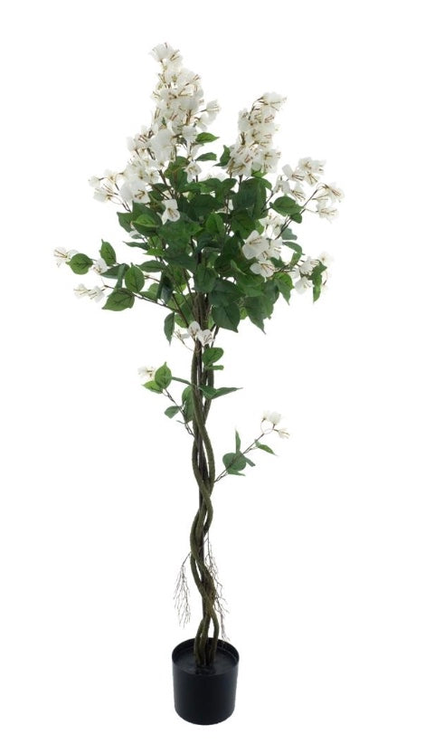 Bougainvillea tree - 165cm - wit - kunstplant - zijdenplant