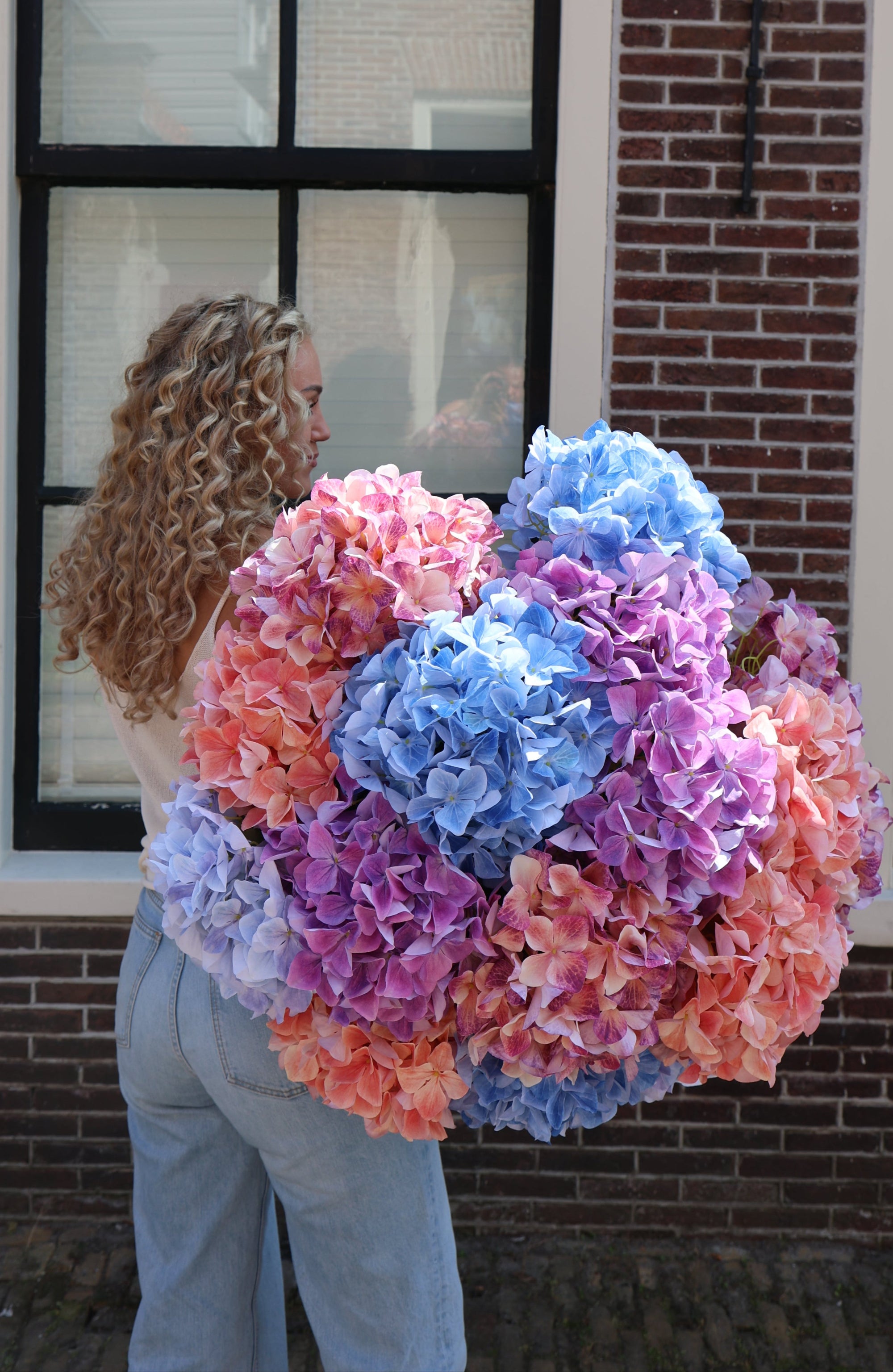 Zijden bloemen hortensia styling door Sharon Flowers met duurzame kunstbloemen