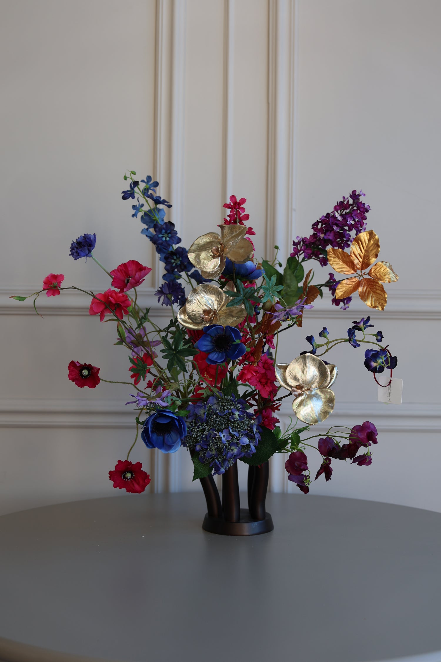 Zijdenboeket - Midnight incl toetervaas brons