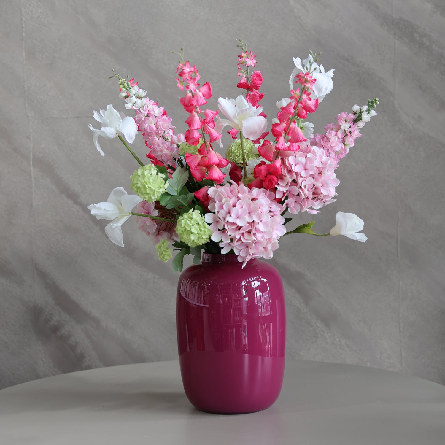 Zijdenboeket Roze incl vaas