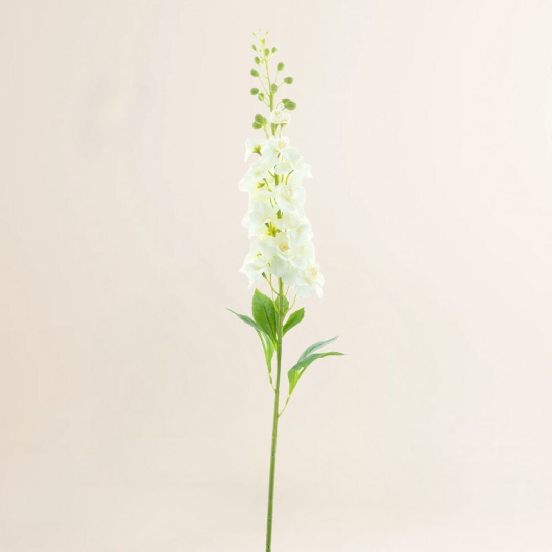 Losse zijden bloem Ridderspoor Roland wit 87 cm