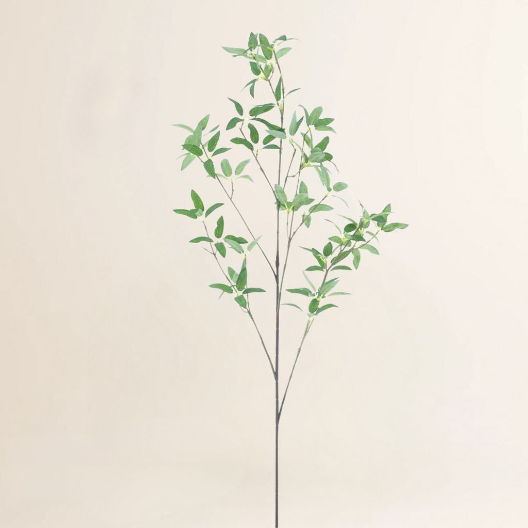 Losse zijden bloem Granaatappelblad groen 86 cm