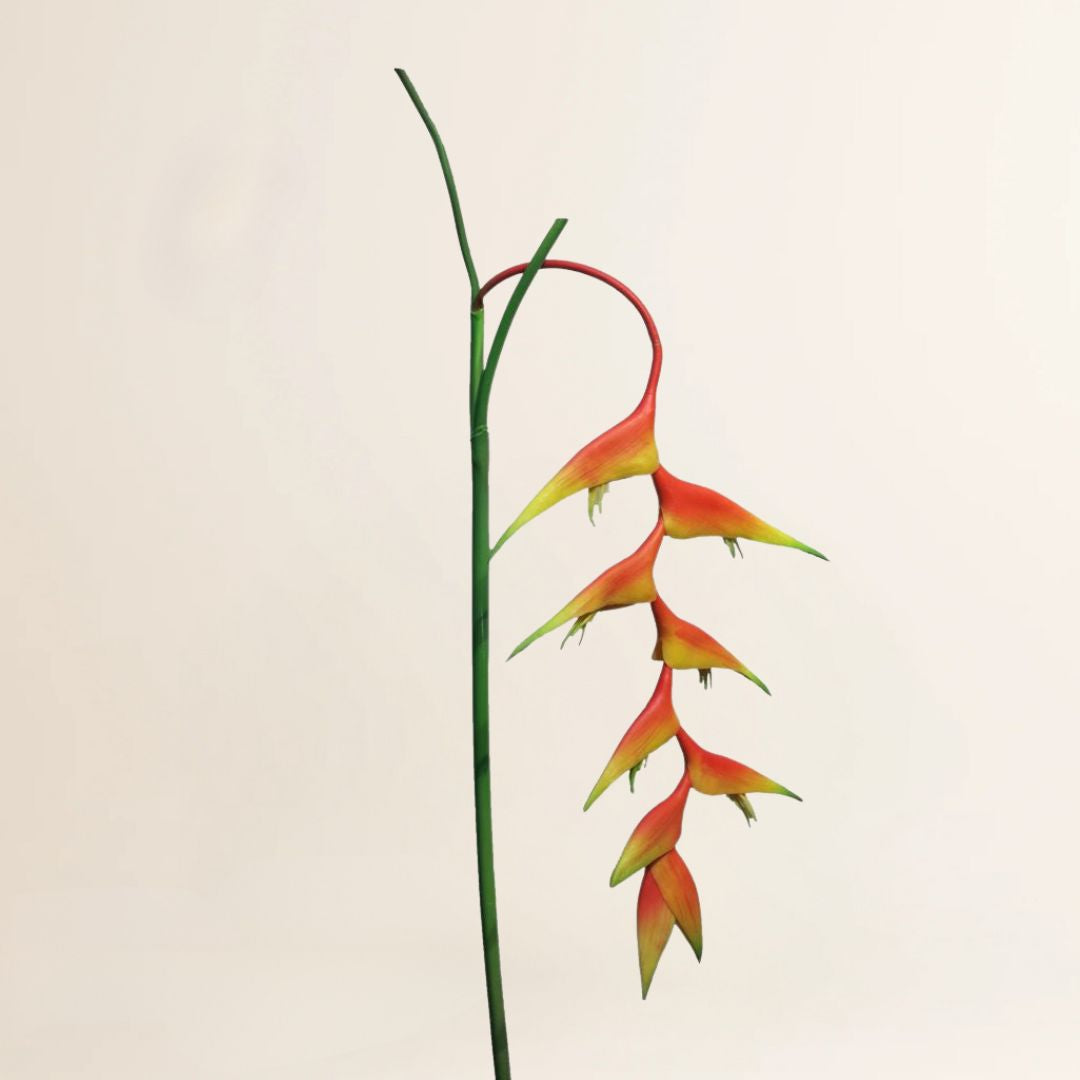 Losse zijden bloem Heliconia Caribea small oranje 96 cm
