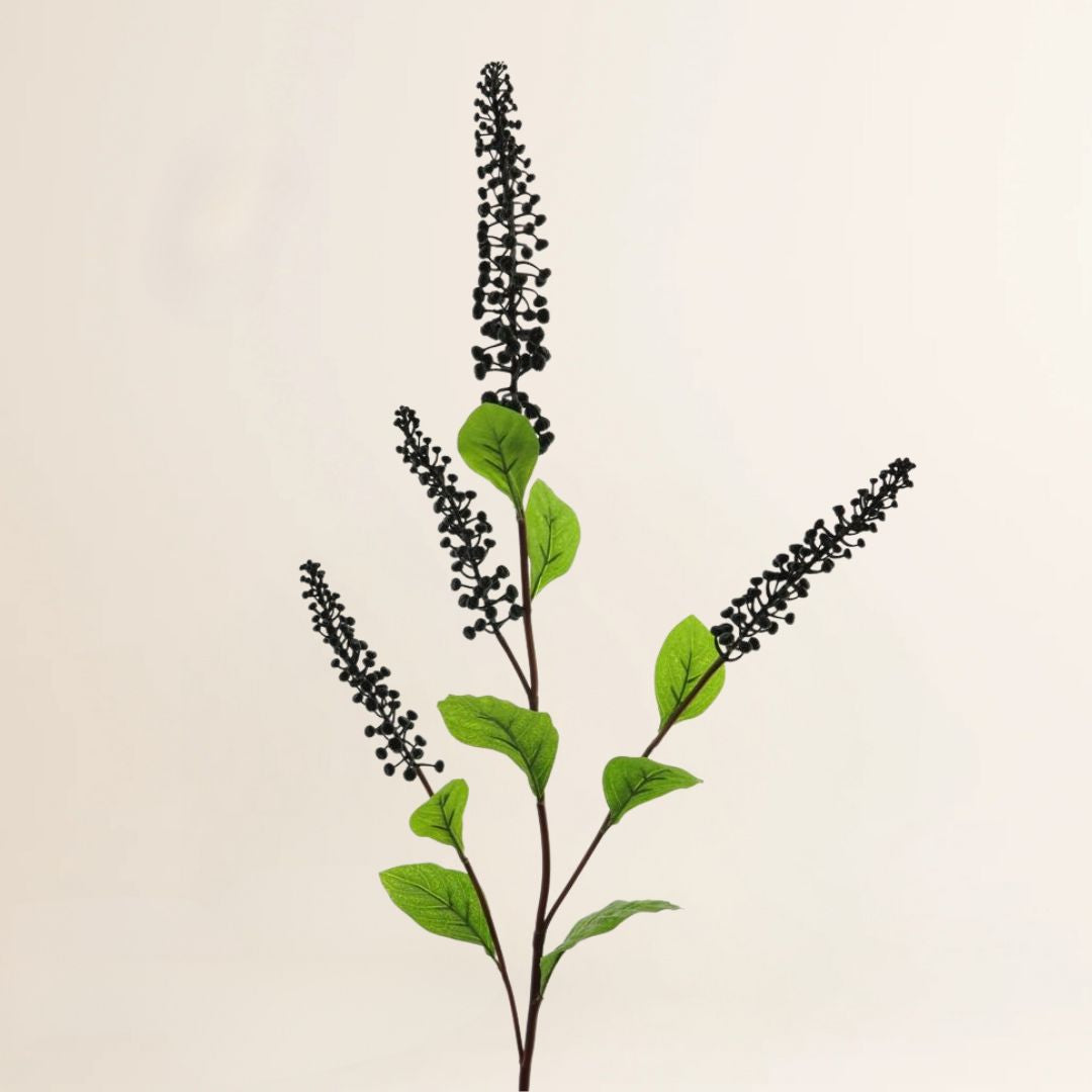 Losse zijden bloem Phytolacca black/purple 98 cm
