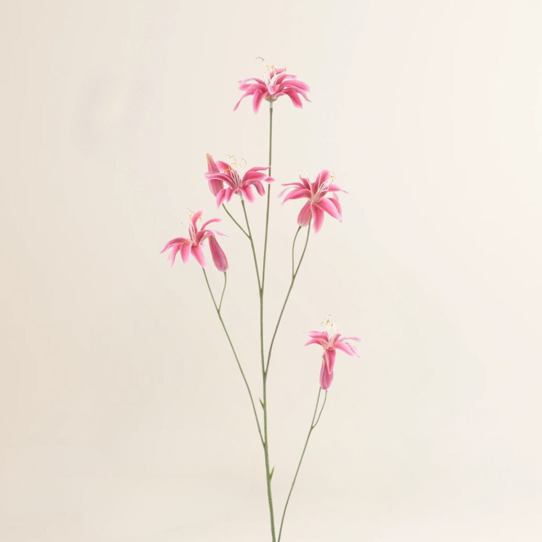 Losse zijden bloem Wild lily spray roze 75 cm