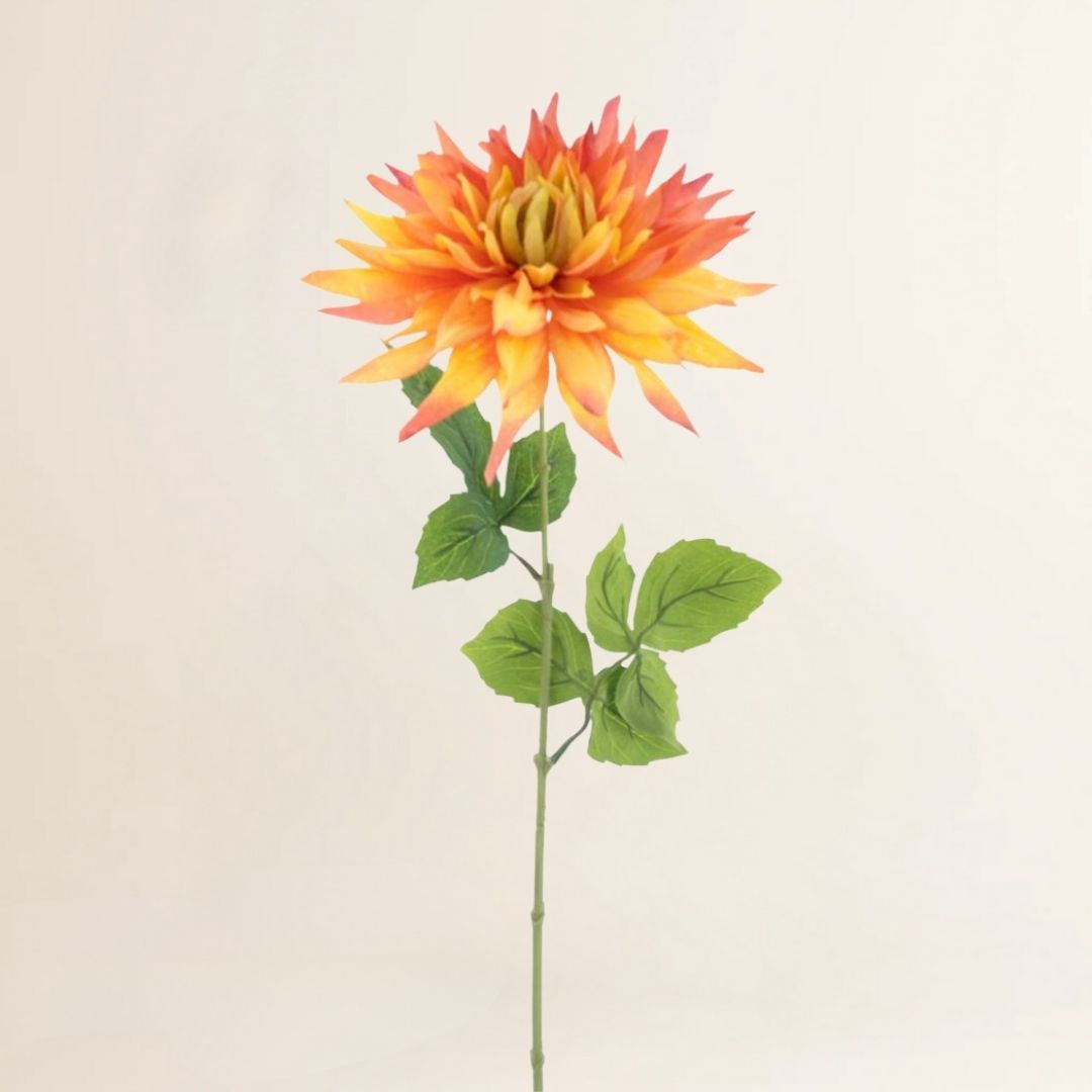 Losse zijden bloem Wilde dahlia Bandung oranje 63 cm