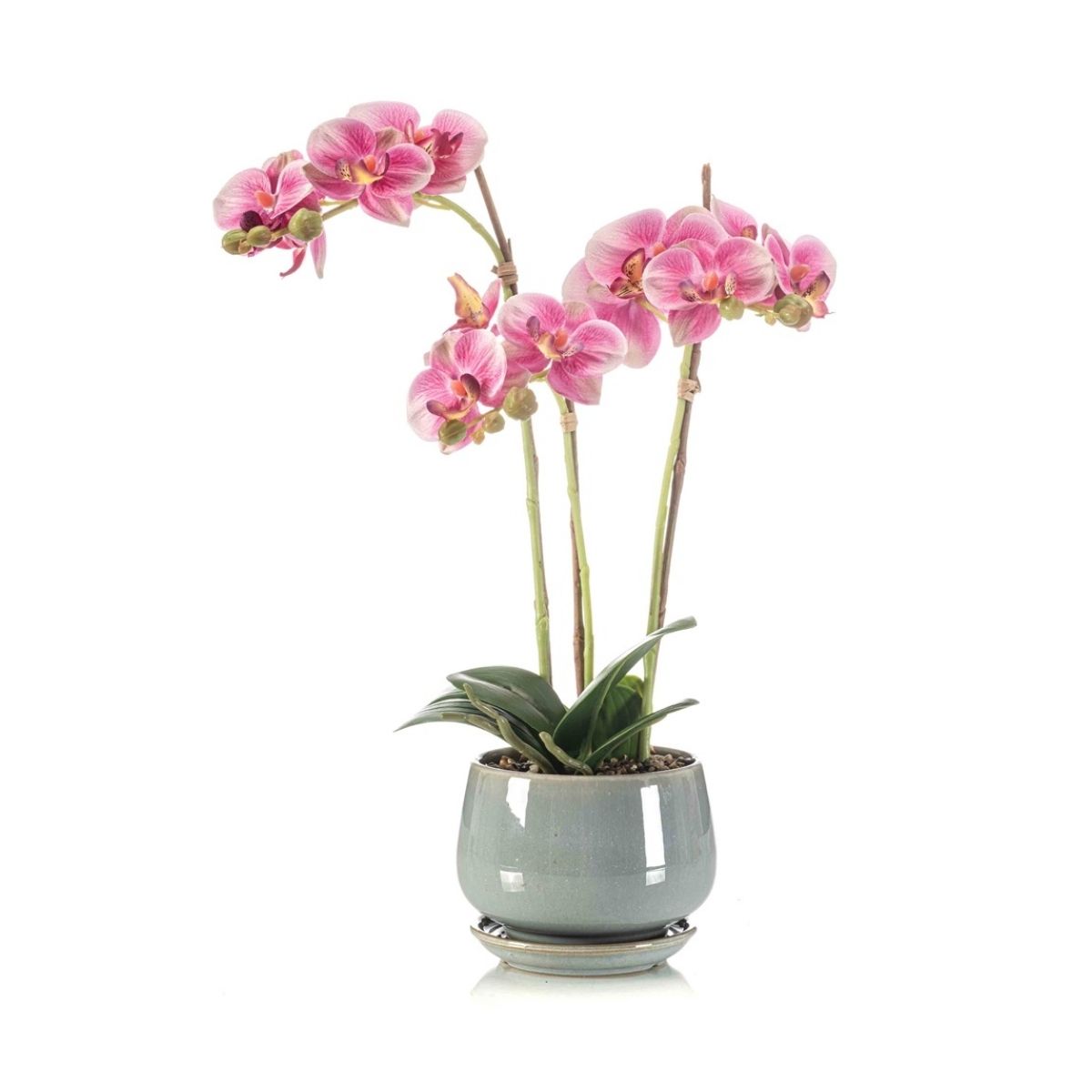 Orchidee zijden buitenplant roze 43cm