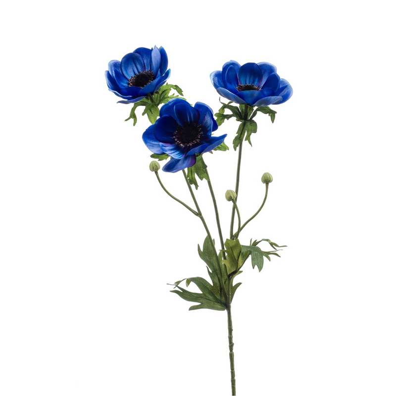 Anemone blauw 75 cm- Zijden bloem - Kunst bloem -duurzaam