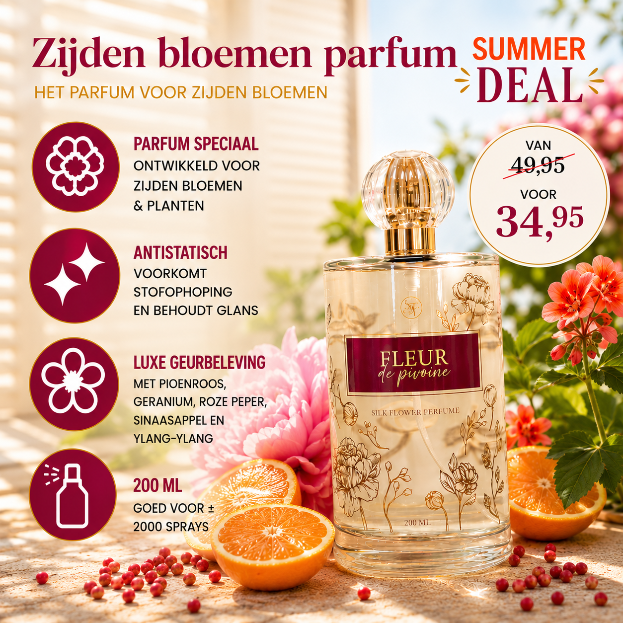 Zijdenbloemen Parfum - Fleur de Pivoine