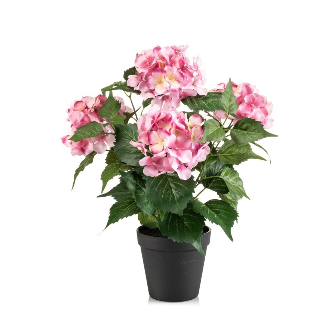 Hortensia zijden buitenplant roze 40cm