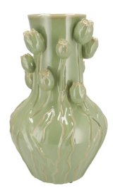 Mara pistache vase neck tulip 28x28x45cm