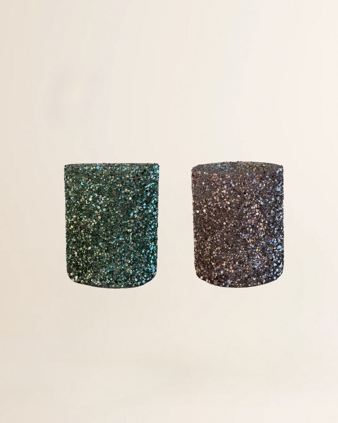 Kerstartikel - waxine lichtje glitter 12cm
