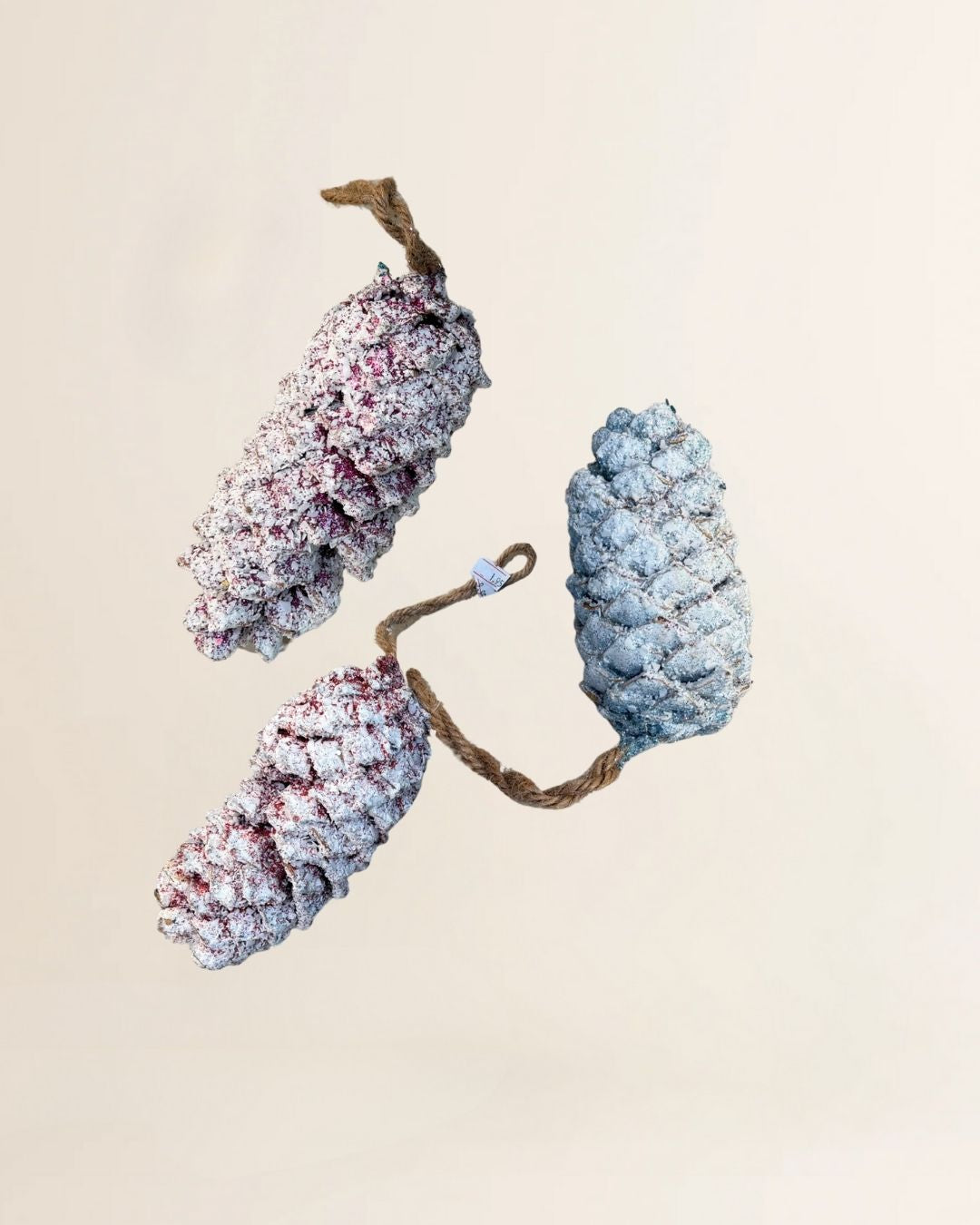 Kerst artikel - Dennenappel wit Glitter