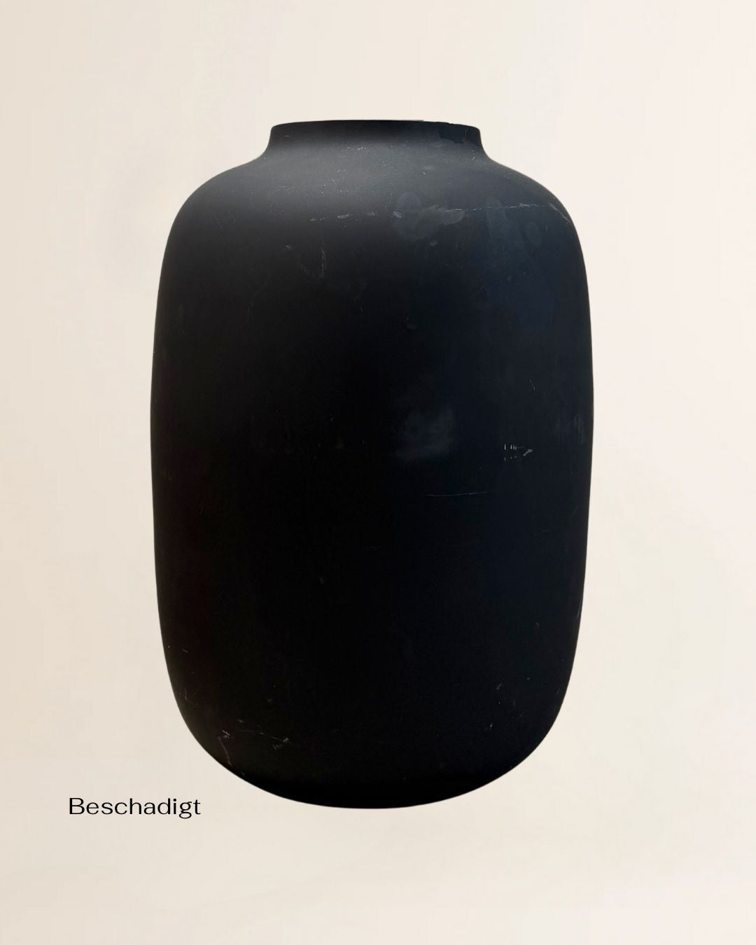 Vaas - zwart matt - glas - beschadigt