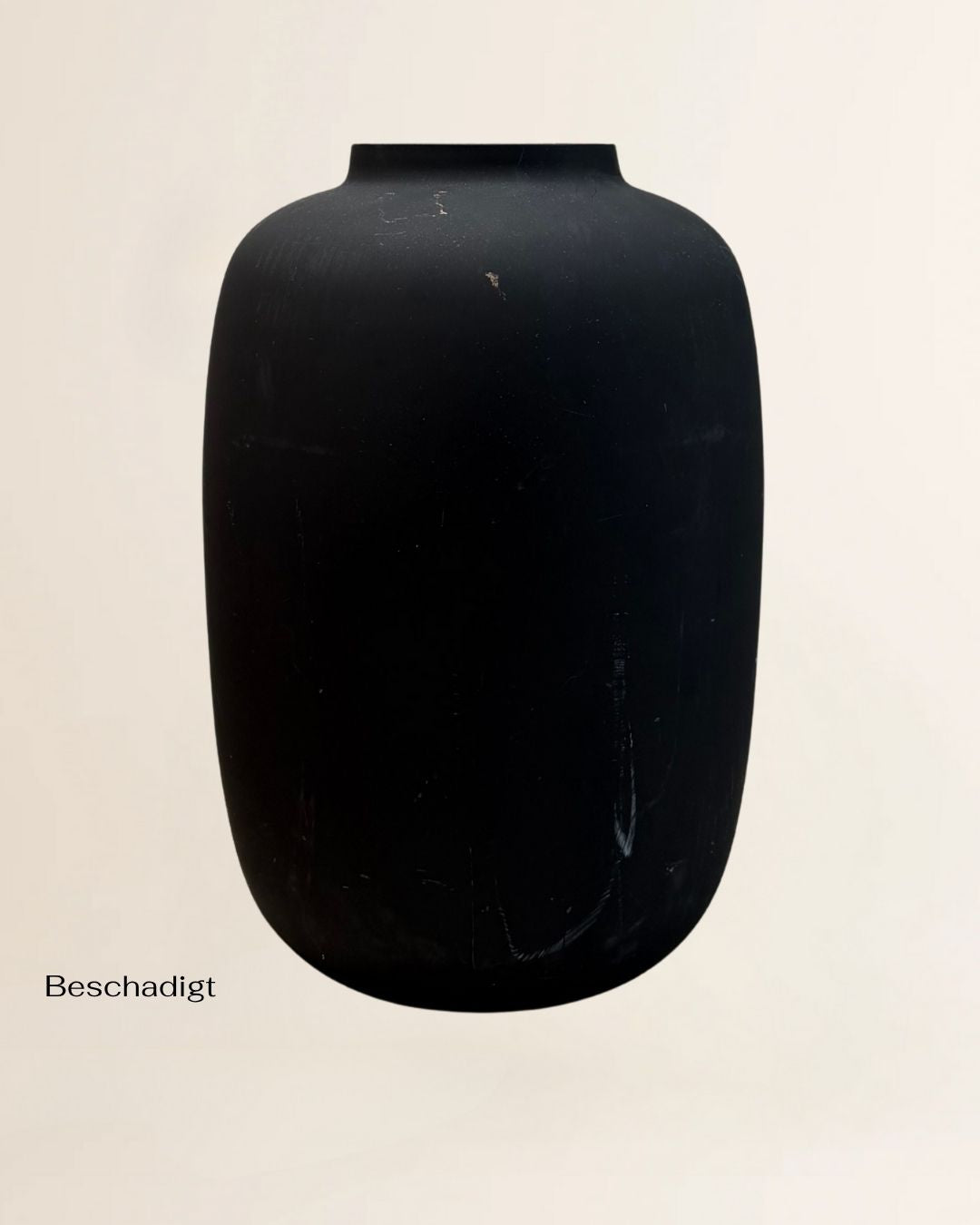 Vaas - zwart matt - glas - beschadigt