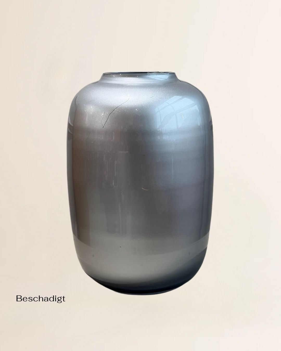 Vaas - zilver - glas - beschadigt