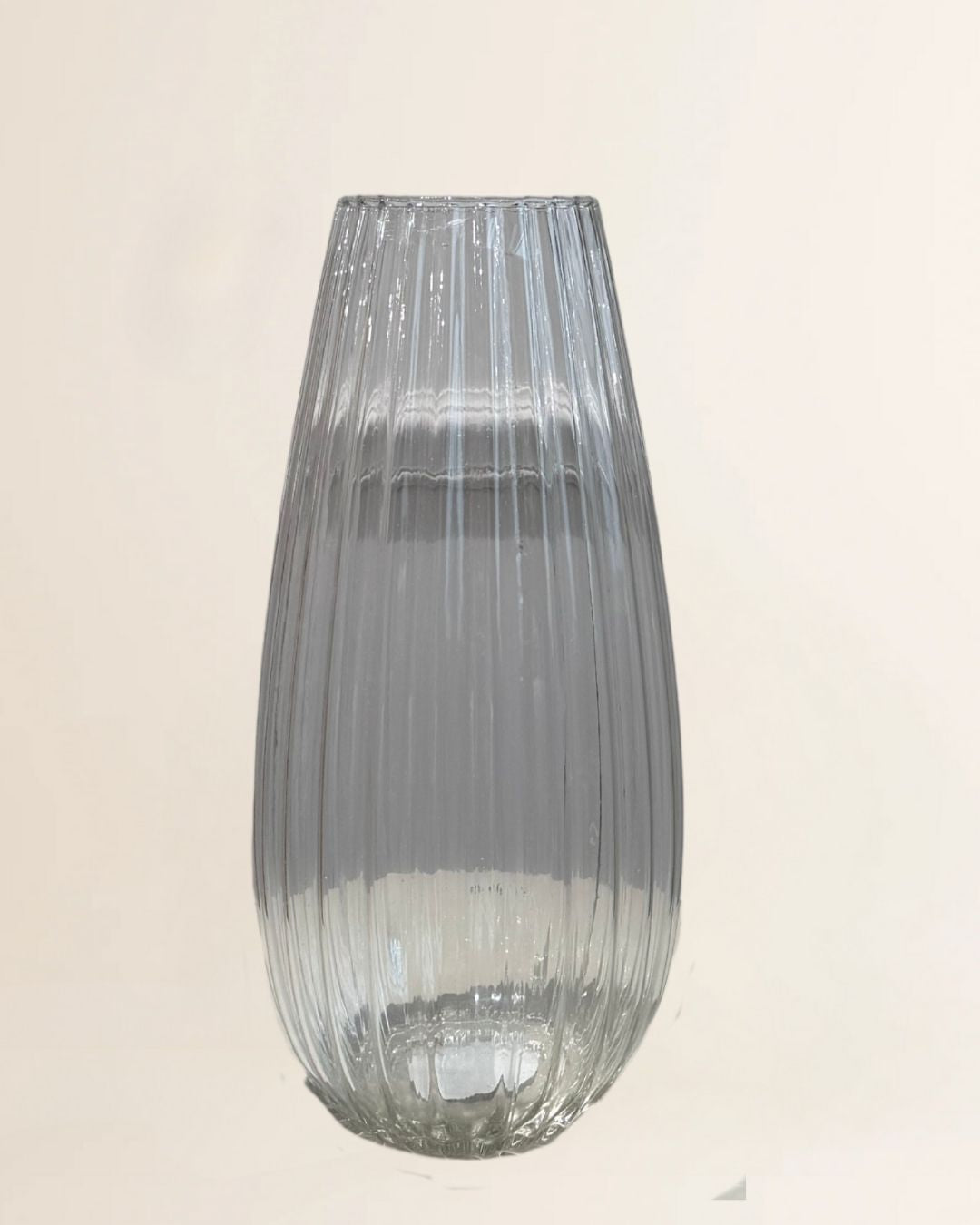 Glass vase cone stripes 17x37cm