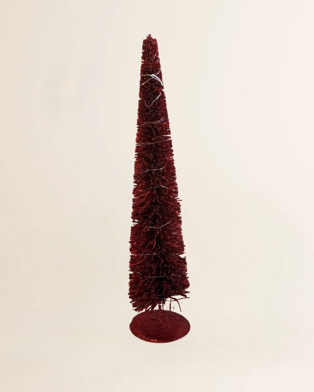 Kerst artikel - kerstboom rood glitter met lampjes 50H