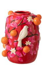 Vase-Bird-Oranges-Ceramic-Pink-Orange1