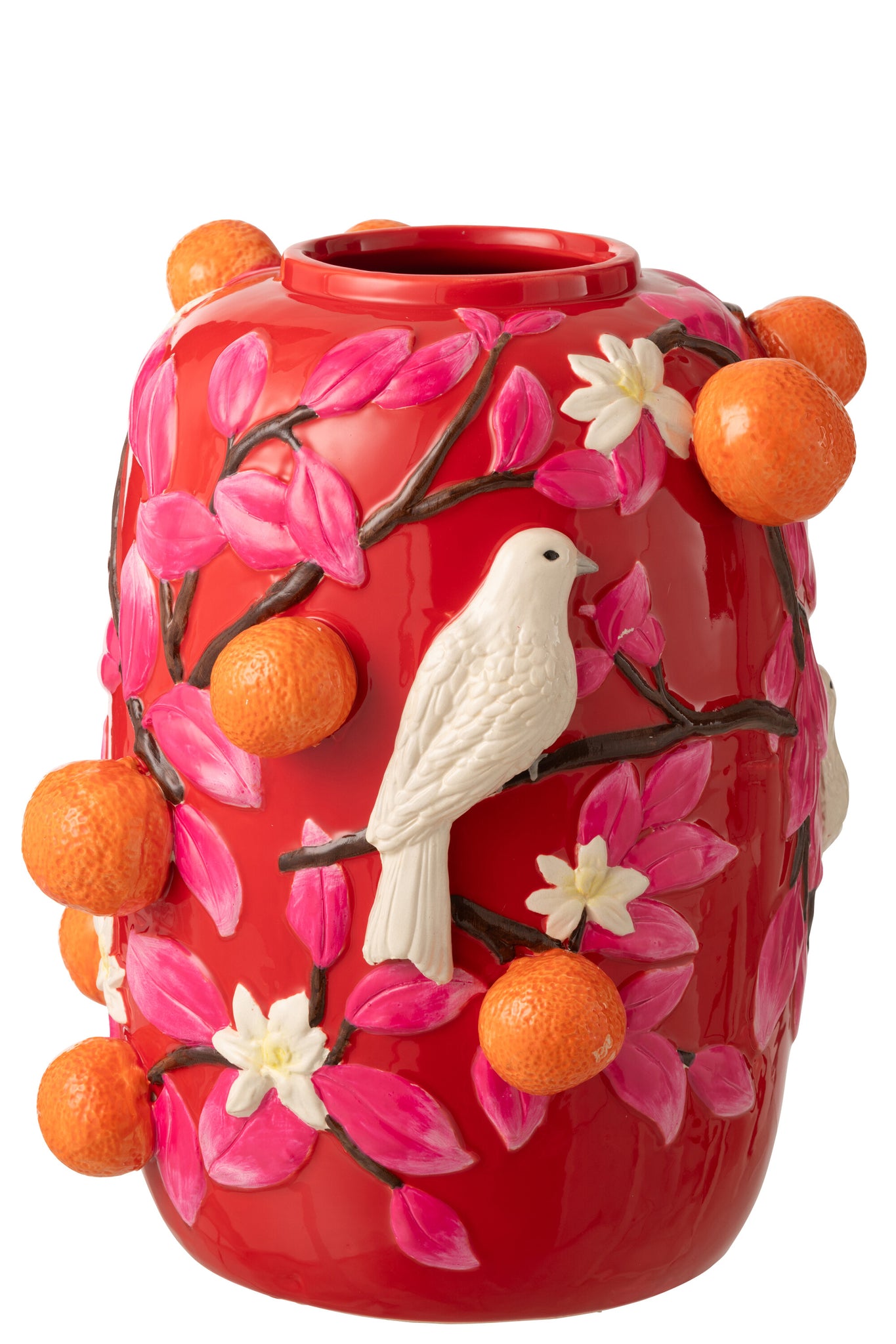 Vase-Bird-Oranges-Ceramic-Pink-Orange1