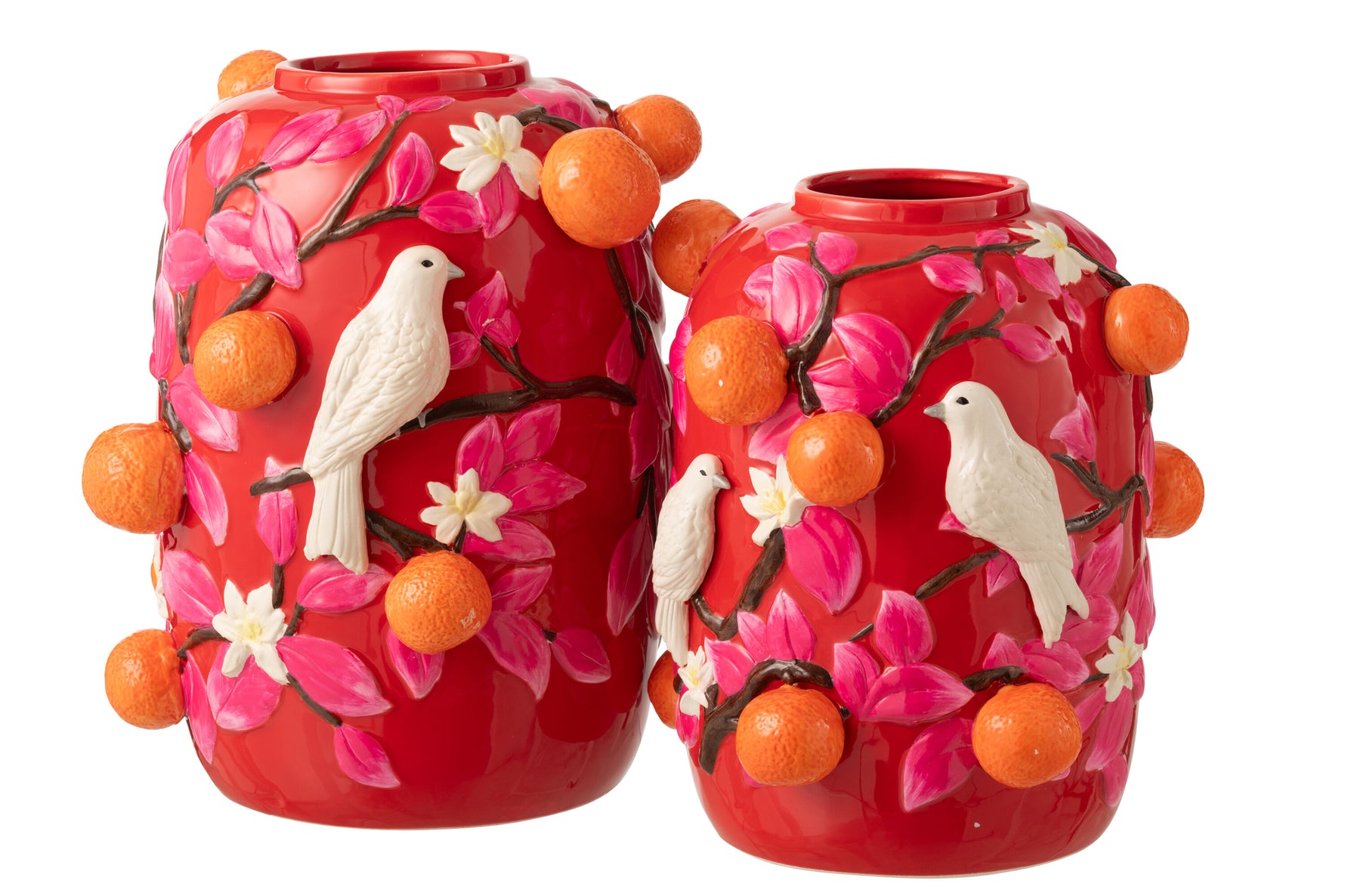 Vase-Bird-Oranges-Ceramic-Pink-Orange2