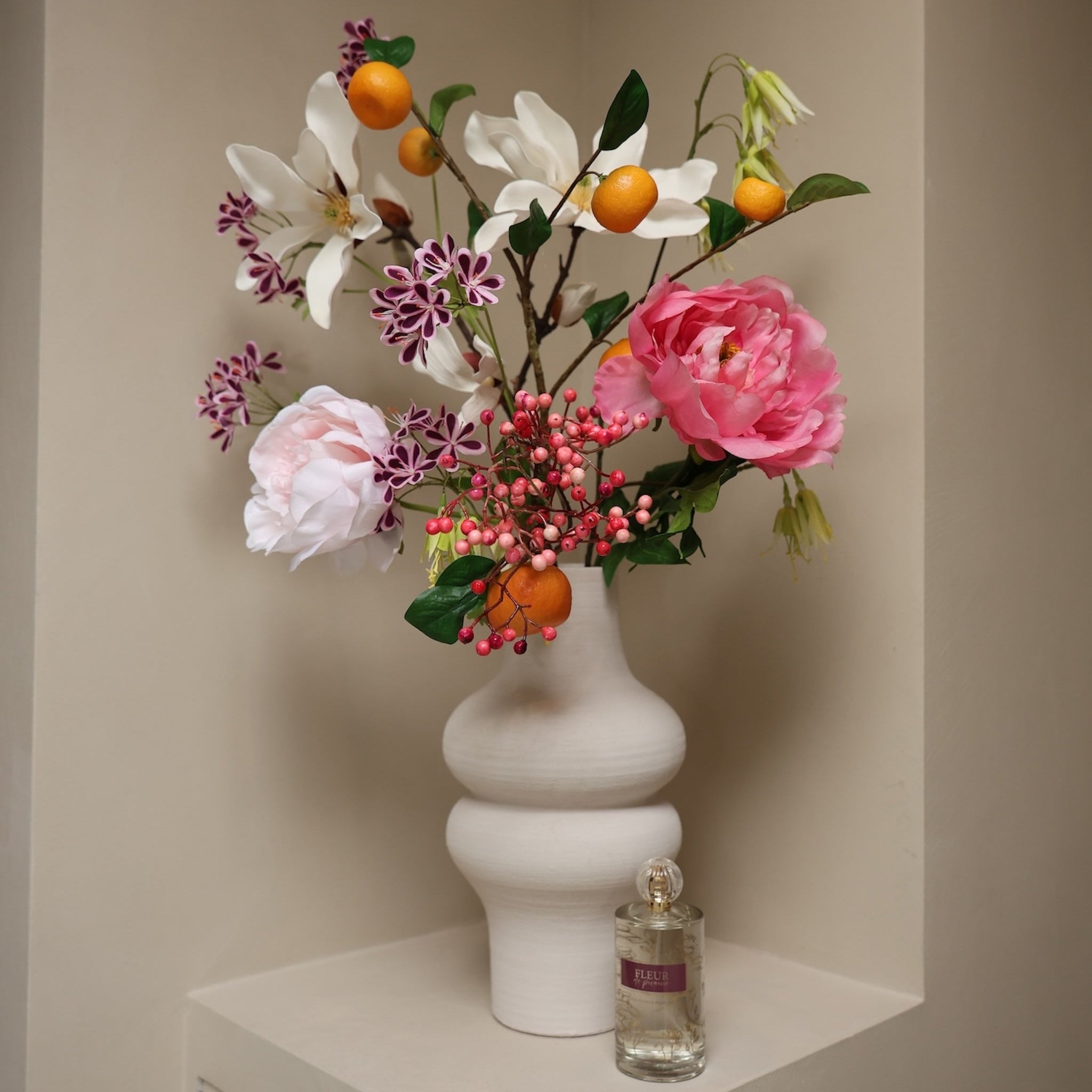 Valentijn of Moederdag cadeau - Zijden bloem boeket met parfum