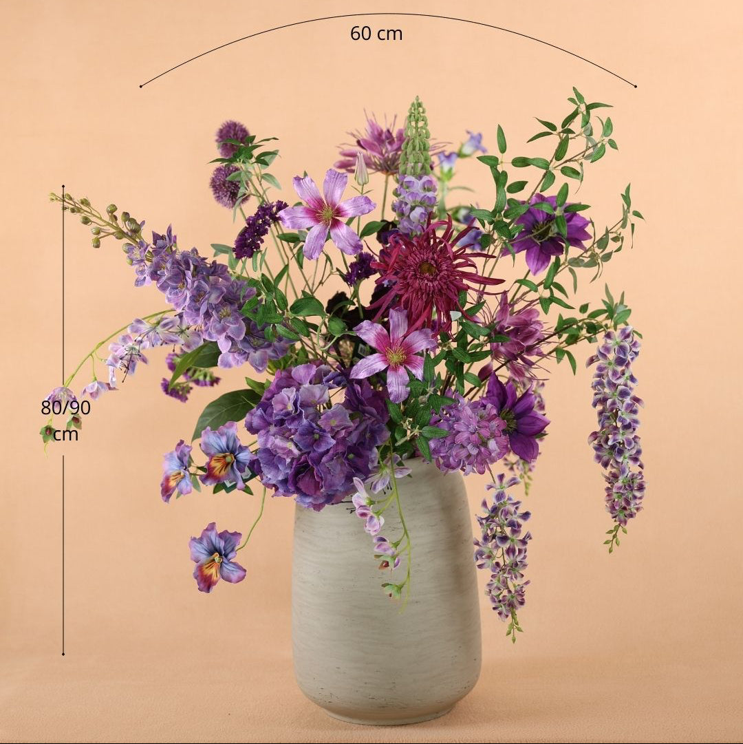 Zijden boeket - paars kunstboeket - butterfly