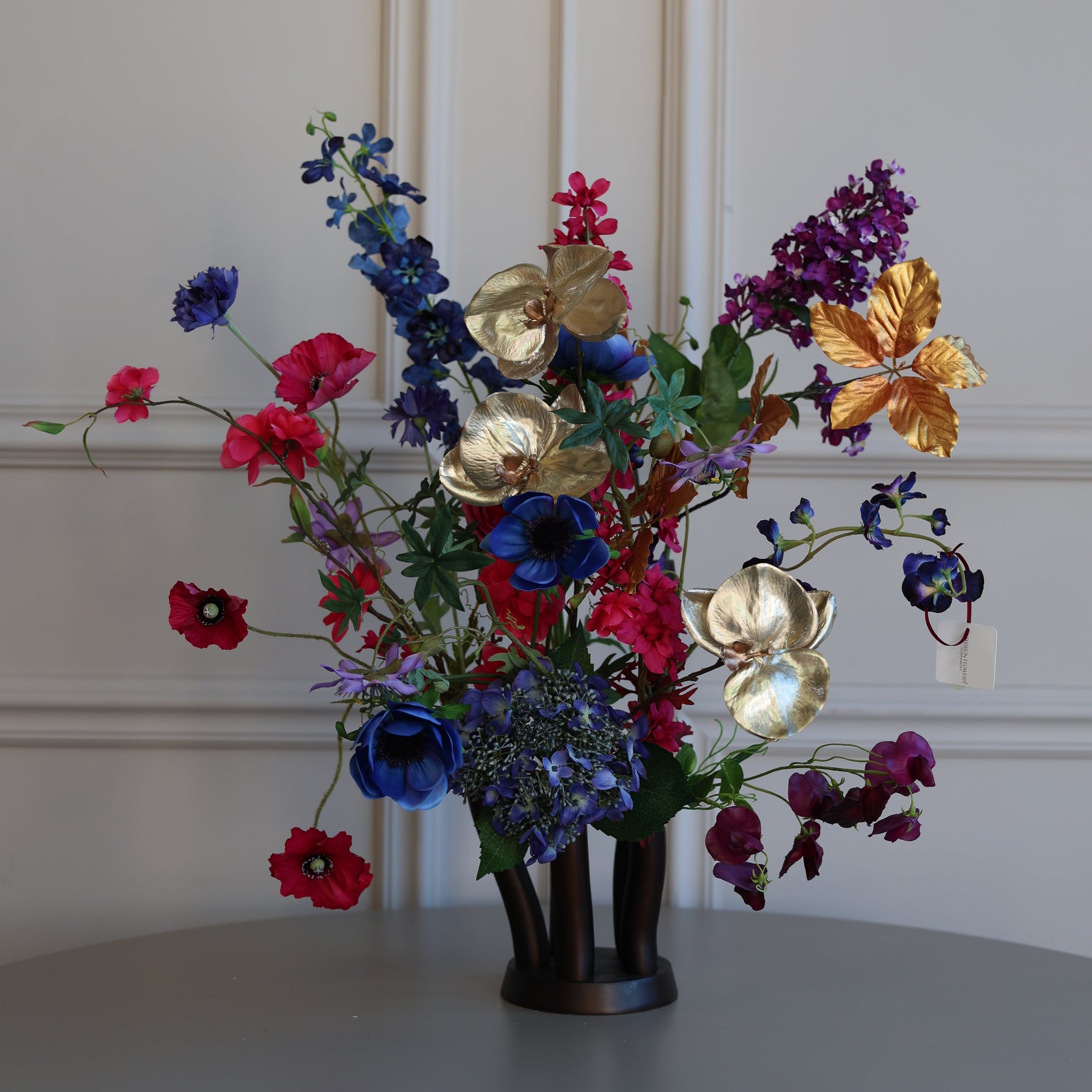 Zijdenboeket - Midnight incl toetervaas brons