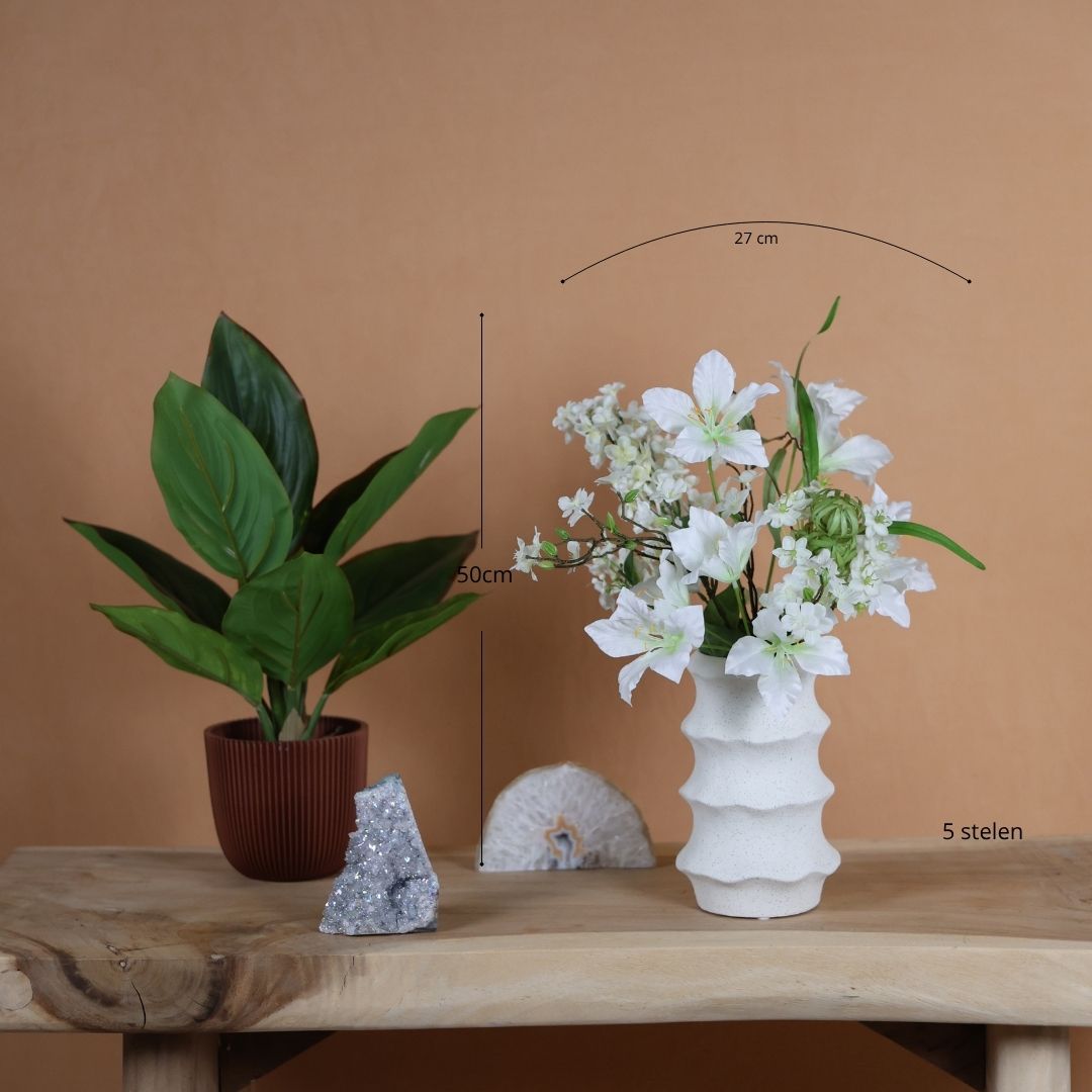 Zijden boeket - Mini Essie inclusief vaas.