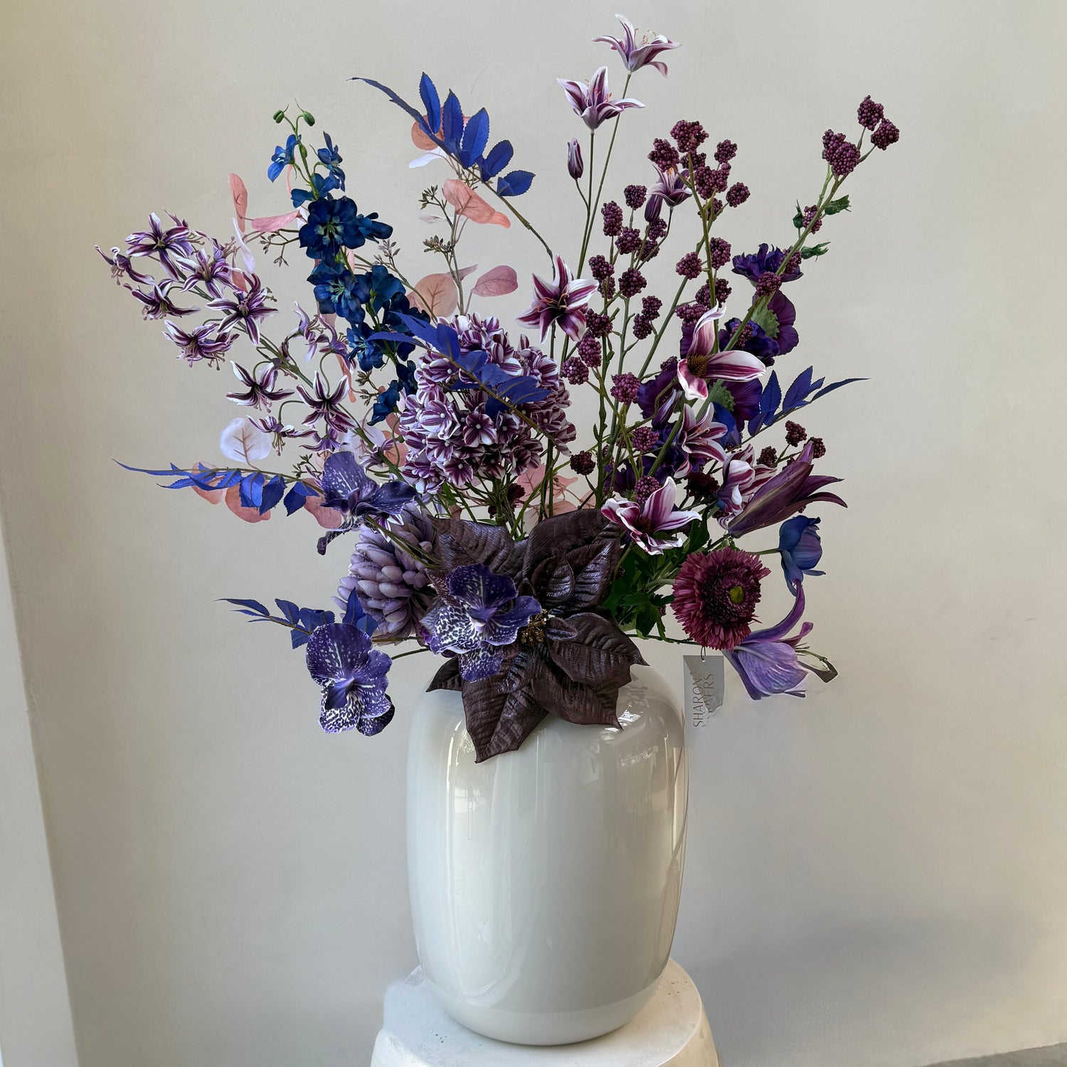 Zijden bloem boeket Moonlight - Luxueus  | 18 stelen | 100+ H | ⌀ 70 cm