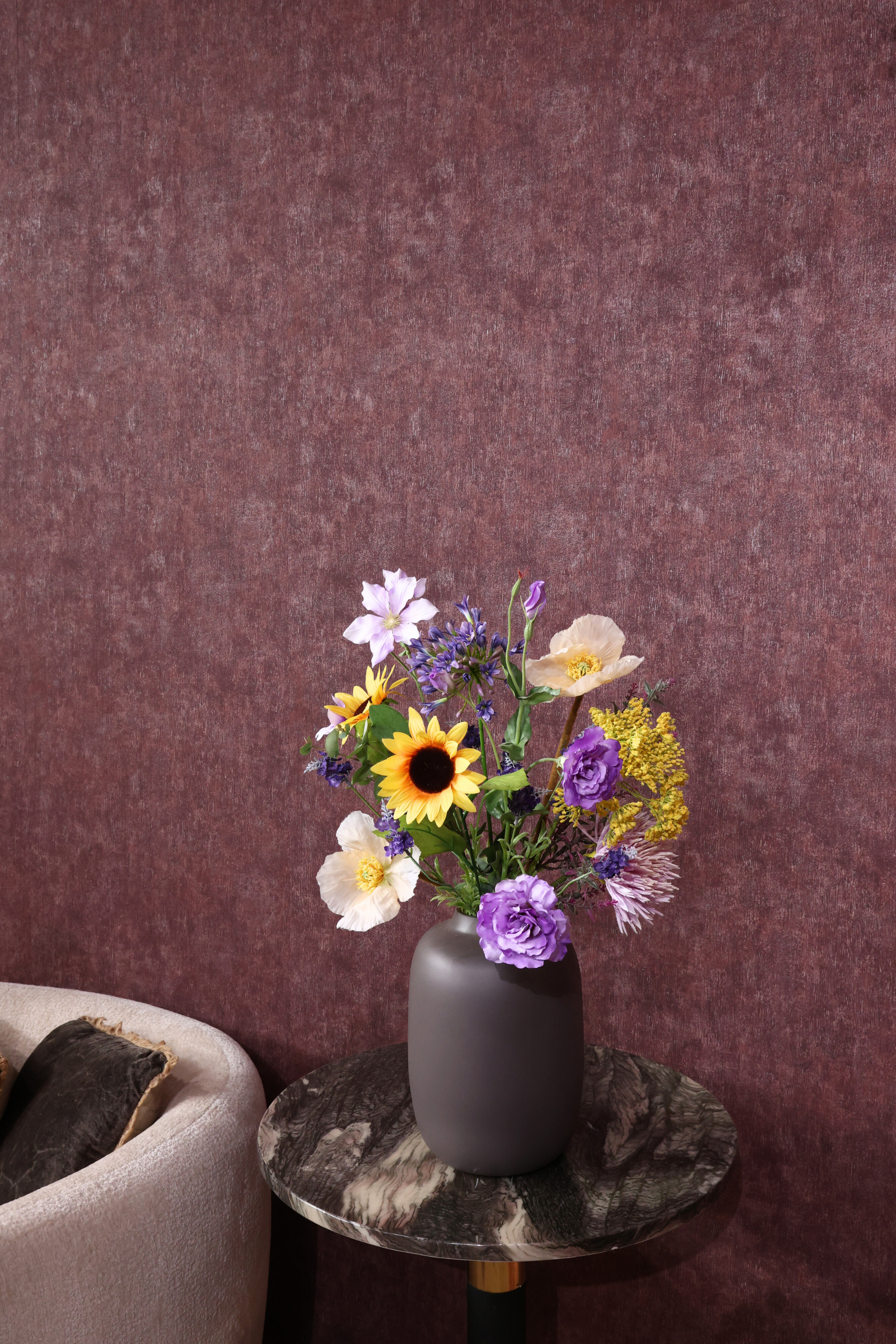 Zijdenboeket Solei - Kunstbloemen boeket - zijden bloemen