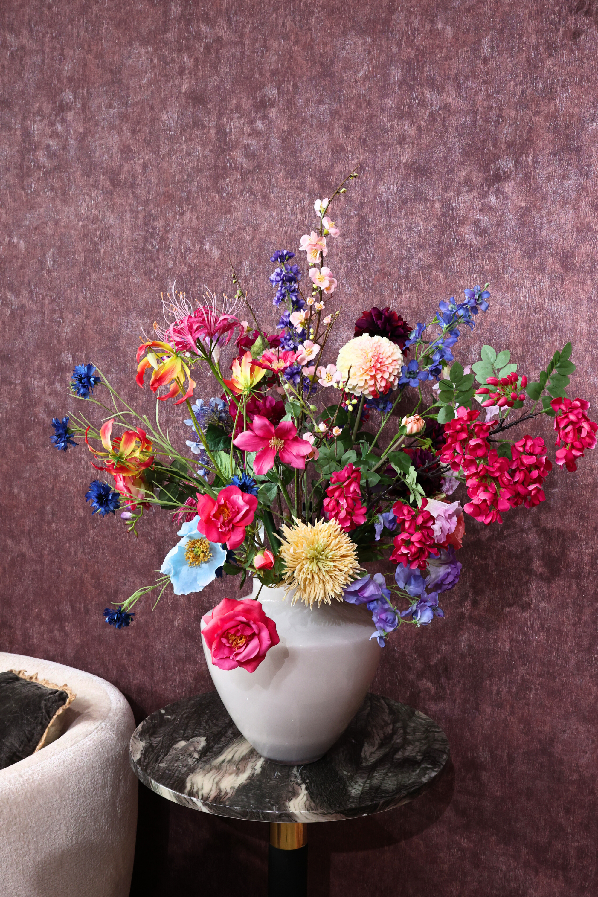 Zijdenboeket Talia - Kunstbloemen boeket - zijden bloemen